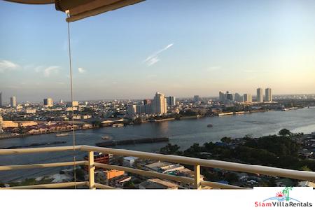 Beautiful Two Bedroom, Two Bath Condo on 24th Floor Facing Krungthep Bridge, Bangkok