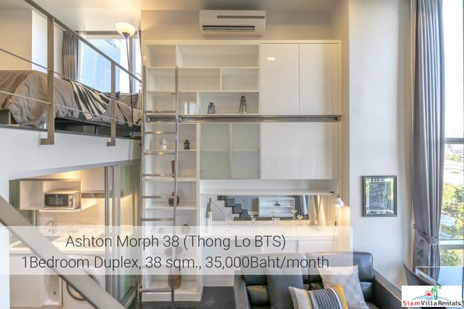 Ideo Morph 38 | Ultra Modern Two Storey Duplex with Extra High Ceilings in Thong Lo, Pet friendly